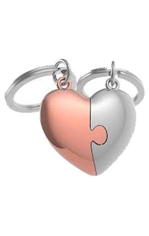 Privjesak za ključeve Puzzle Heart Rosegold